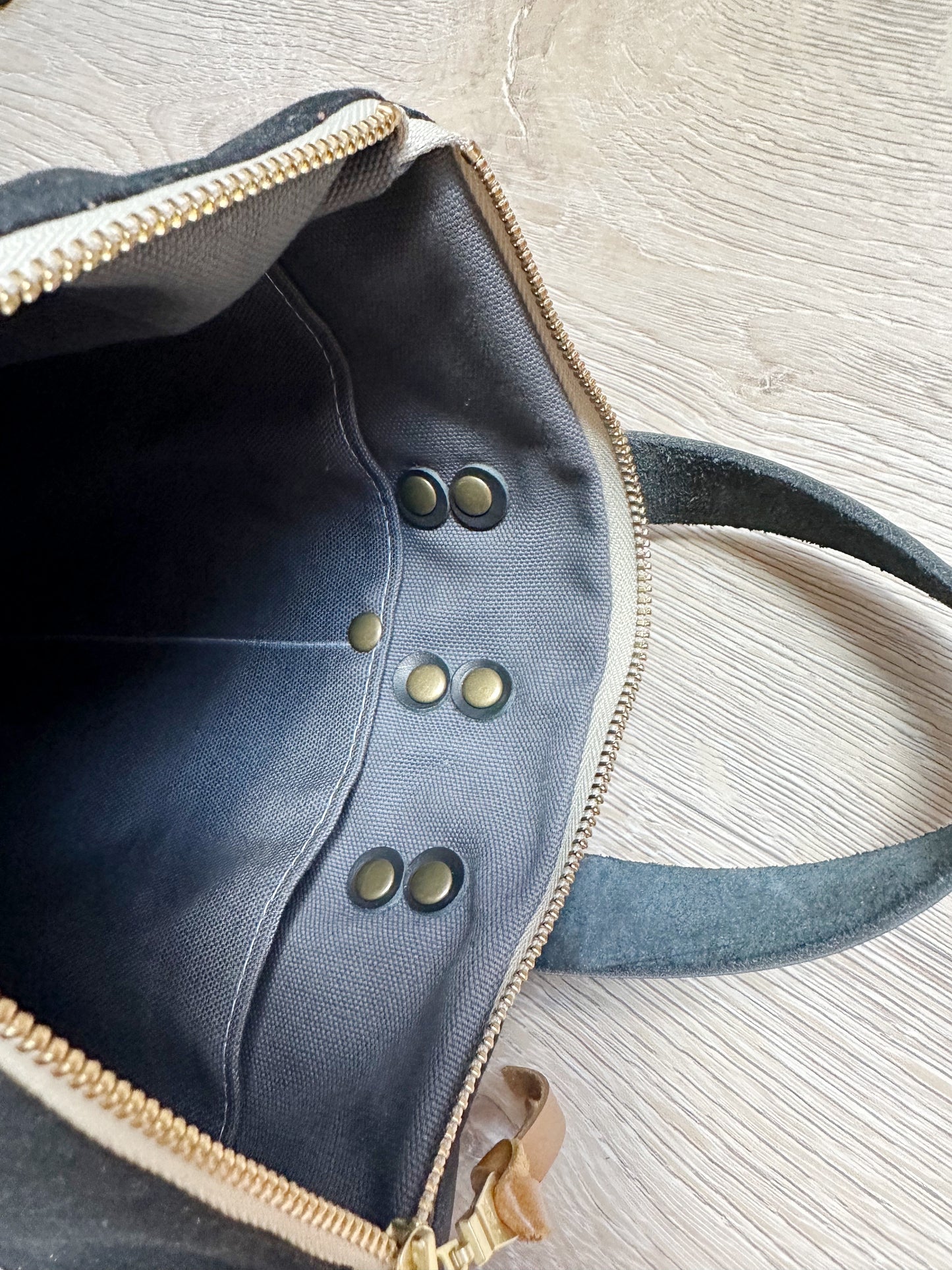 Small Black Waxed Canvas backpack