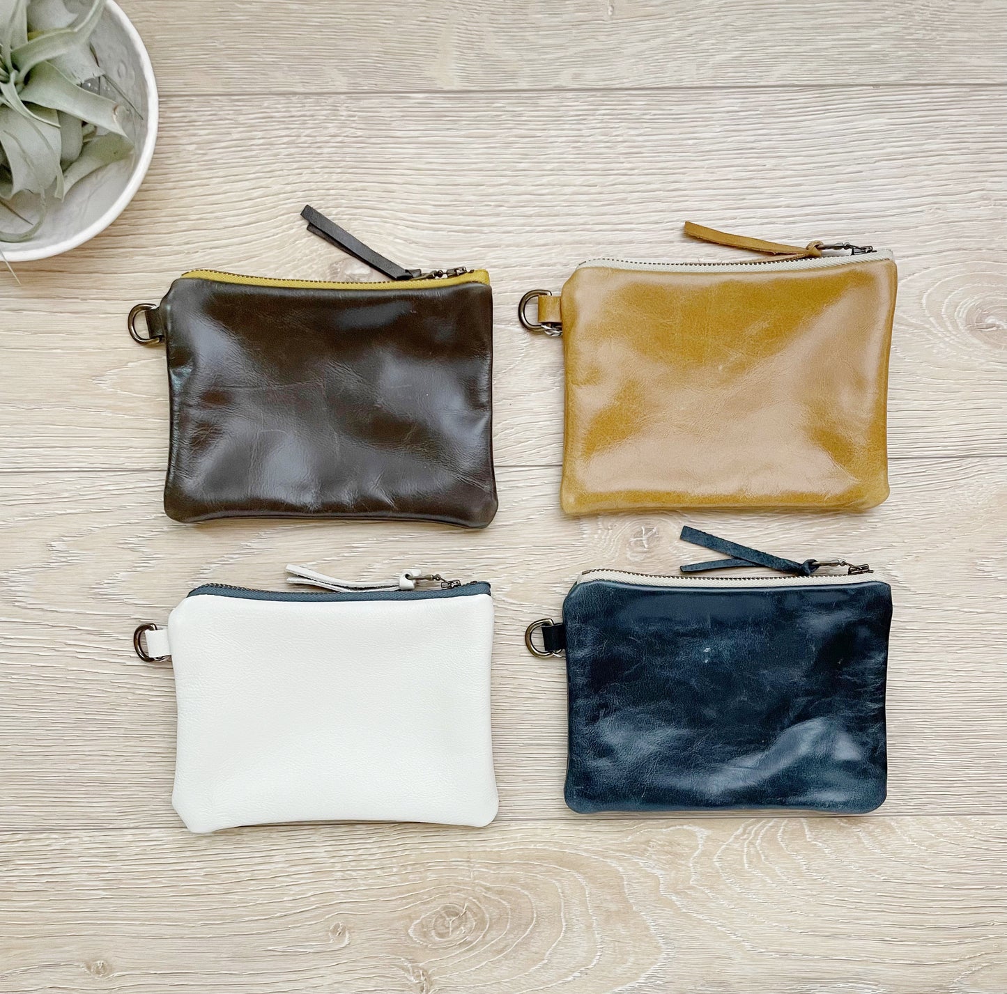 Small Navy Leather pouch