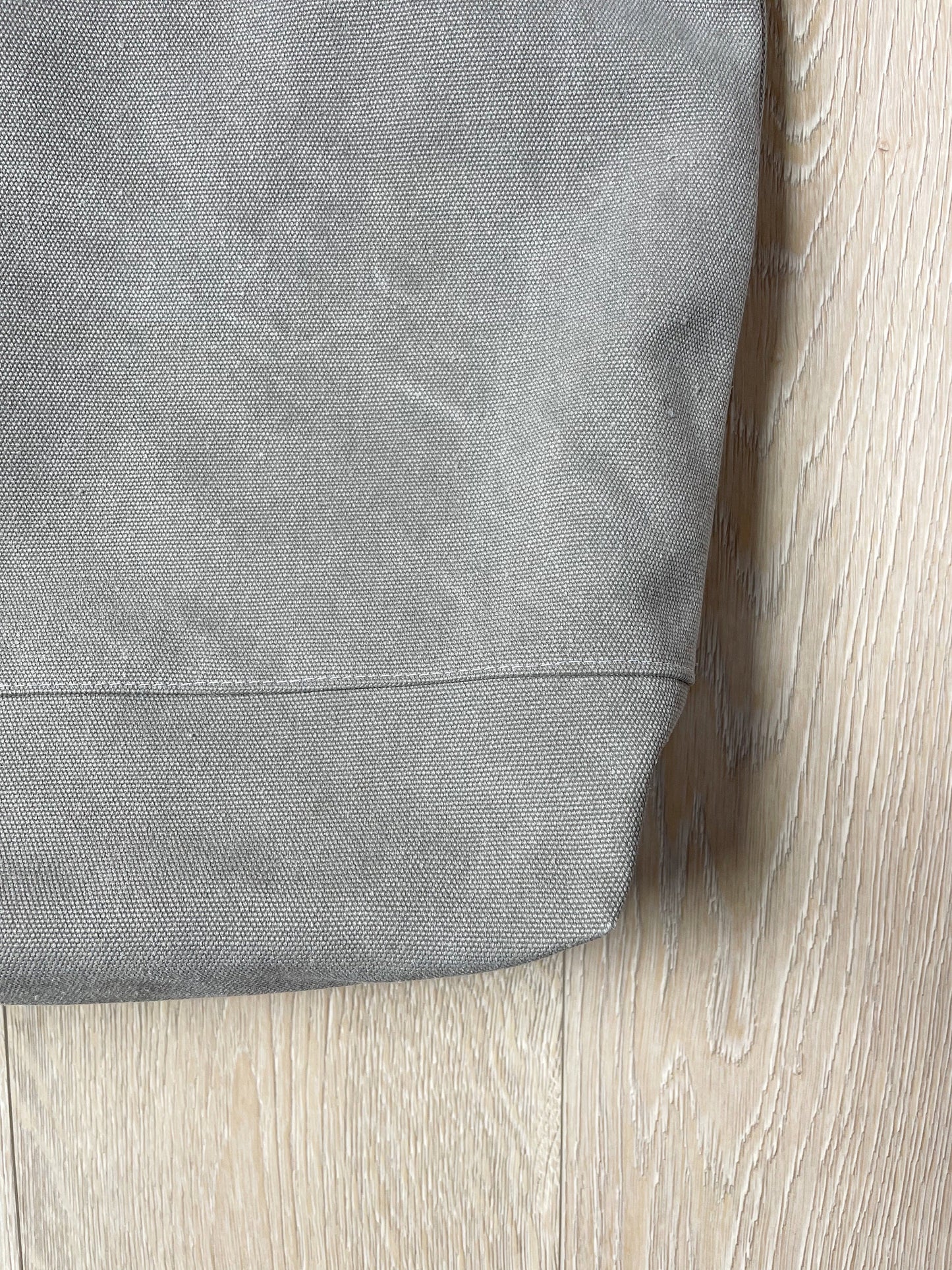 Gray canvas tote bag