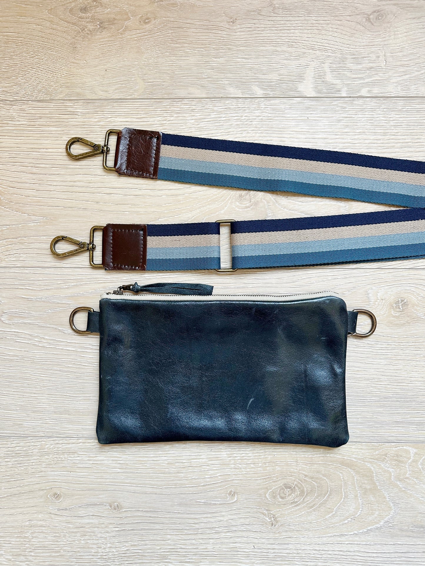 Blue Striped Cross Body Strap