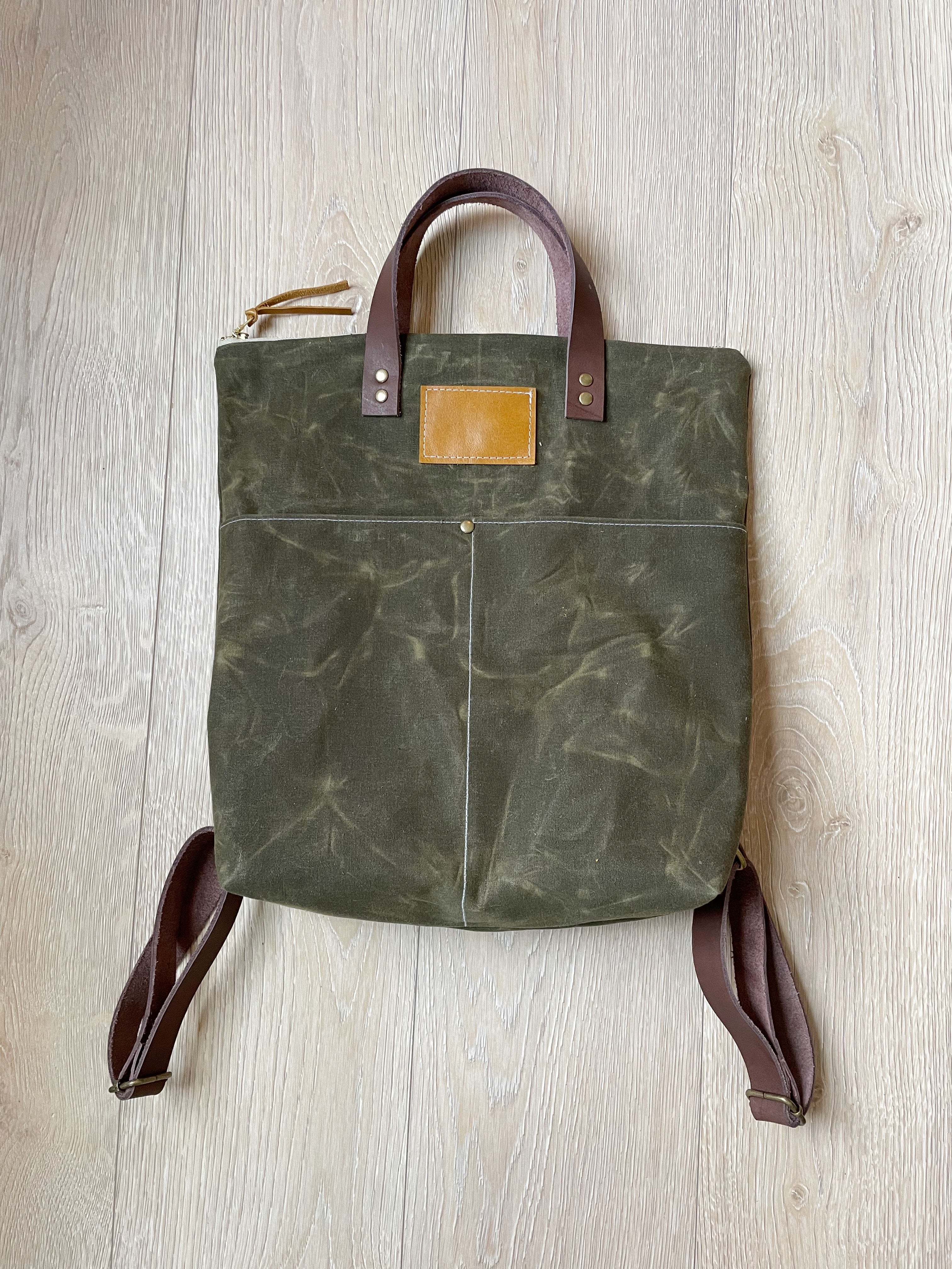 Olive green canvas backpack best sale