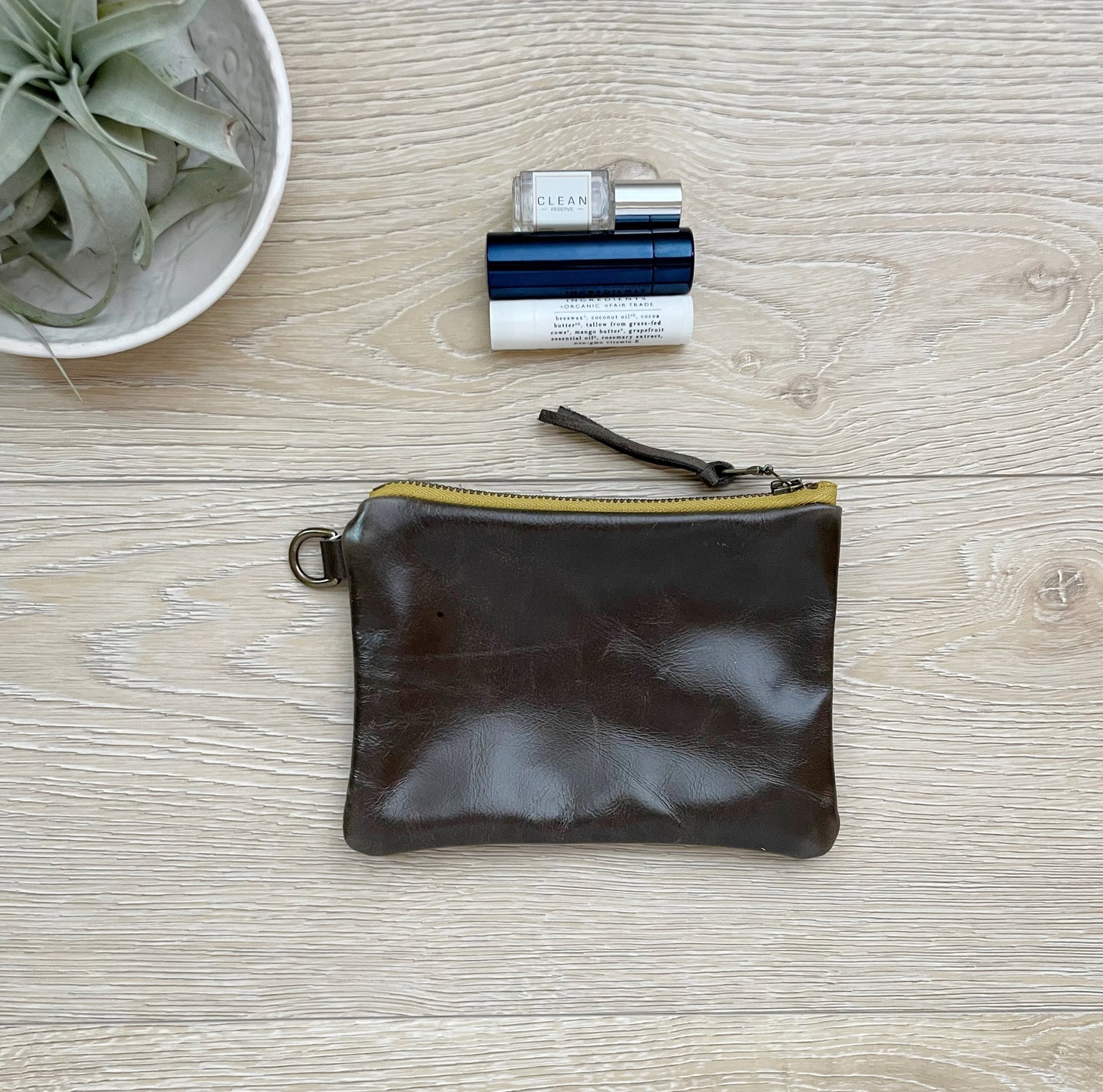 Small Gray Leather pouch