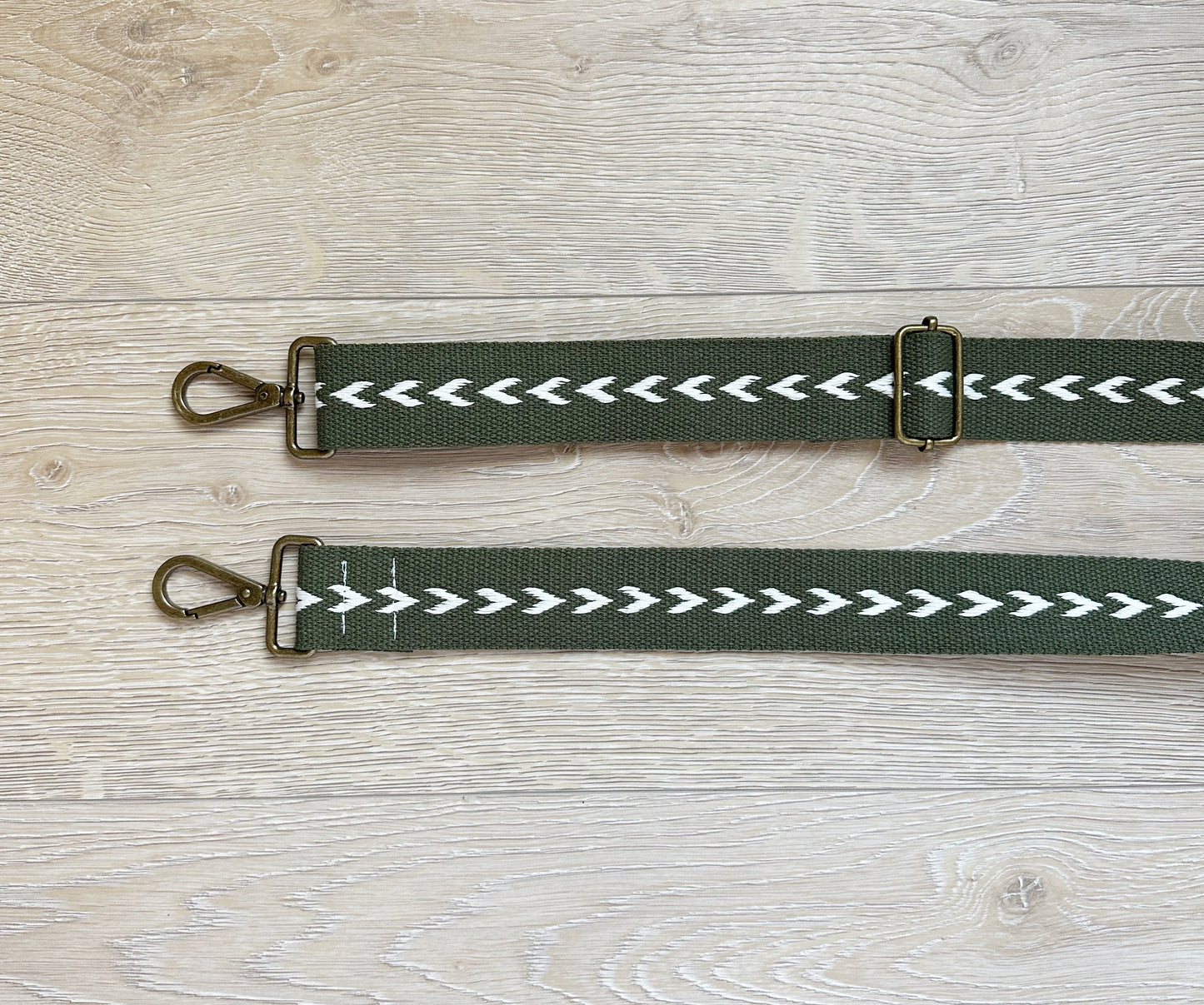 Green and White Cross Body Strap